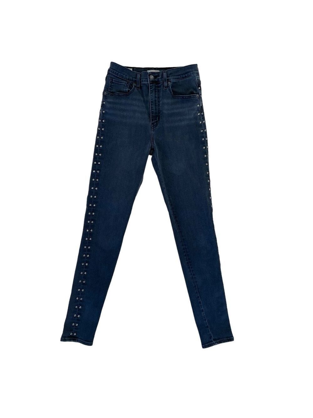 Levis Mile high super skinny black jeans premium denim crystal embellish skinny